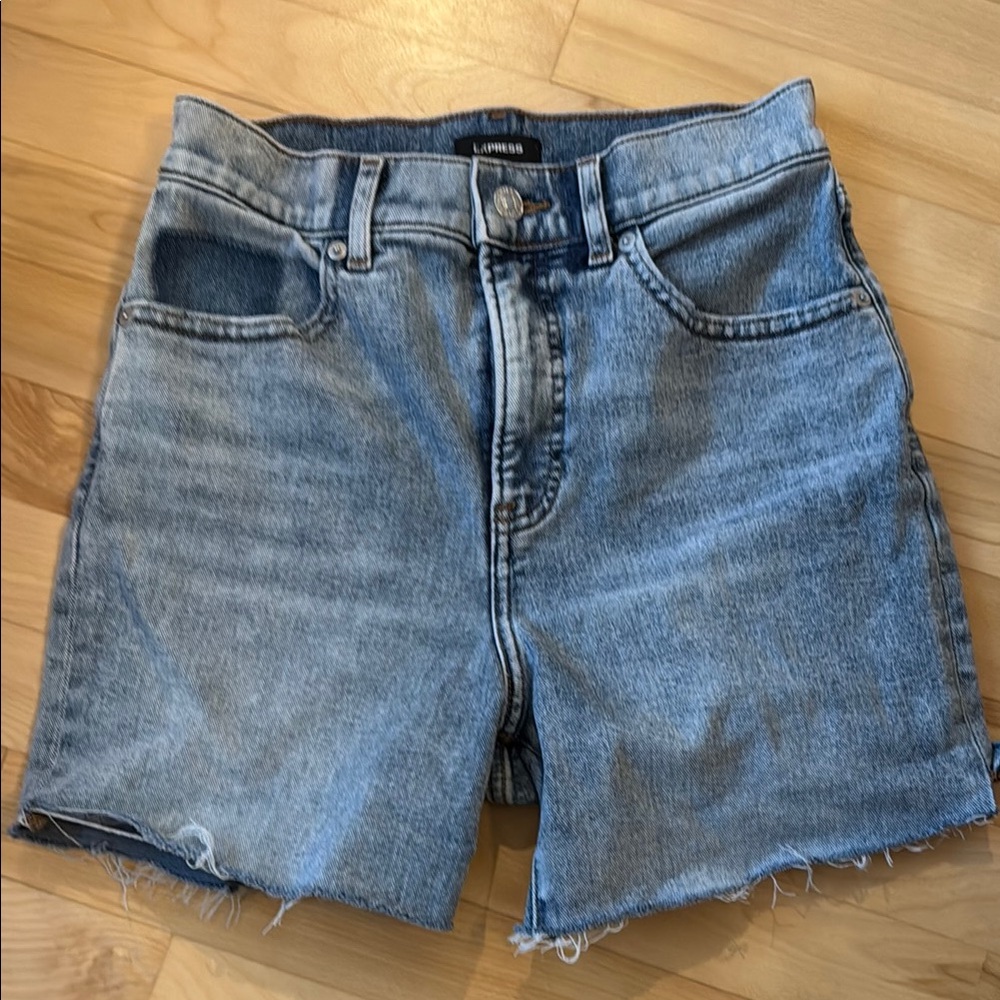 Express cutoffs Blue Women's Shorts size 0 super high rise denim